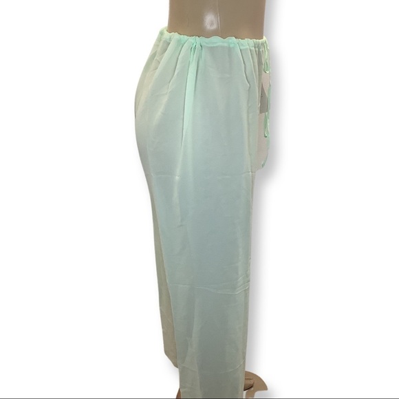 Zuliana Size XL Mint Green Sheer Waist Tie Beach Pants. Made in USA. New - Picture 2 of 5